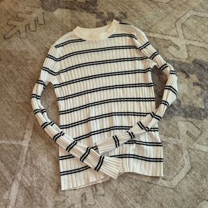 H&M striped ribbed knit long sleeve top